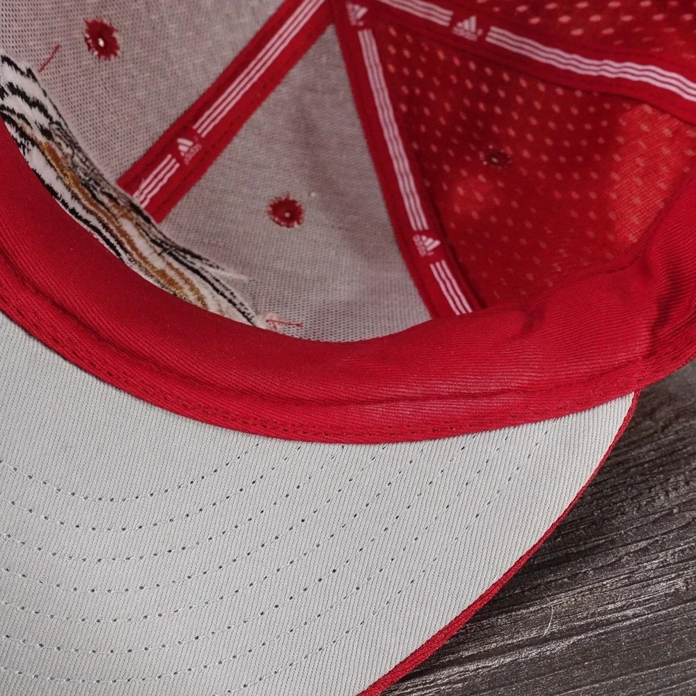SIUE Cougars Hat Cap Fitted 7 1/8 Red Mesh Baseball Adidas SIU Edwardsville